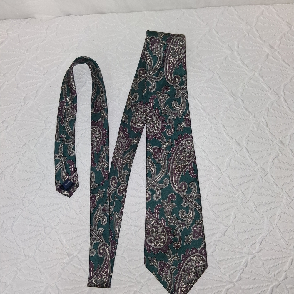 Stafford Paisley Tie in Teal and Burgundy